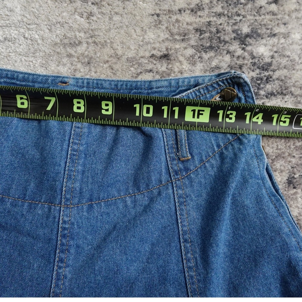 LizWear Vintage 90's Denim Maxi Skirt Button Waist A-Line Full Sweep Blue Size M - Picture 5 of 10
